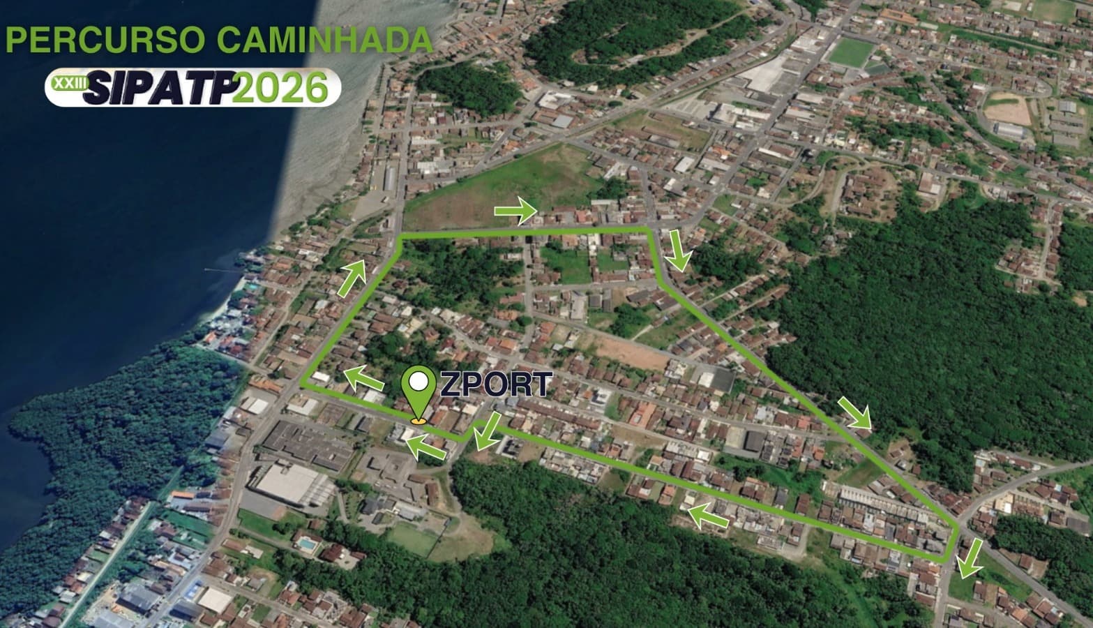 Mapa do percurso da caminhada SIPATP 2026